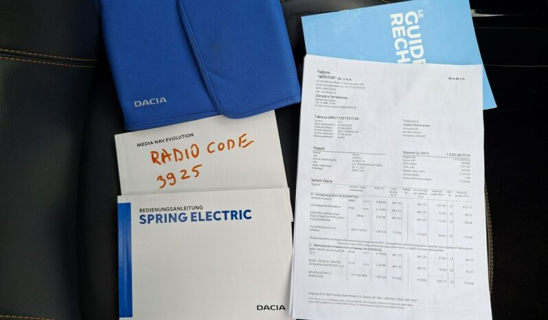 Dacia spring Klimatyzacja, Nawigacja, PDC, Kamera cofania, Ele szyby, Ele lusterka full