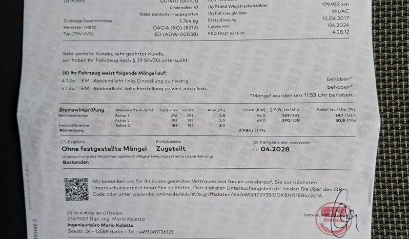Dacia Dokker Klimatyzacja, Wahadło, Hak holowniczy, Ele szyby, Bluetooth full